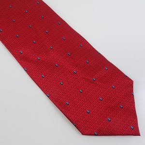 Dimossio Men's Necktie  Red Black Geo Print NWT